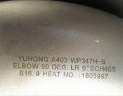 Encaixe de tubulação de aço inoxidável de A403 WP347H cotovelo de 90 graus