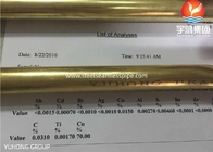 Tubo de trocador de calor ASTM B111 UNS C44300, UNS C68700 Tubo sem costura de liga de cobre