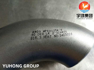 Encaixes de tubulação de aço frente e verso super, cotovelo S31254/254 SMO/1,4547 da solda de extremidade de ASTM A403 UNS