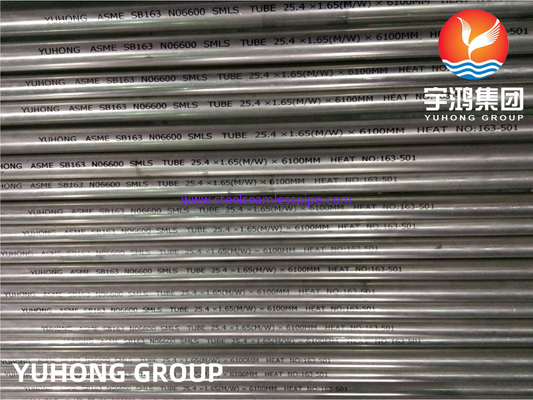 ASME SB163 Inconel 600 / UNS N06600 Tubo de trocador de calor sem costura de liga de níquel