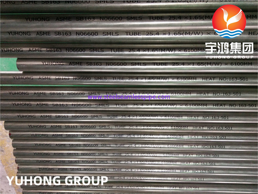 ASME SB163 Inconel 600 / UNS N06600 Tubo de trocador de calor sem costura de liga de níquel