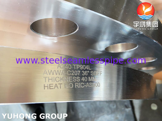 ASTM A240 SS904L Flange deslizante fabricada em chapa com face plana AWWA C207 e dimensões personalizadas