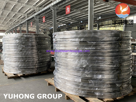 Tubos de bobina de aço inoxidável brilhante, ASTM A213 / A269 SS304 / SS316L