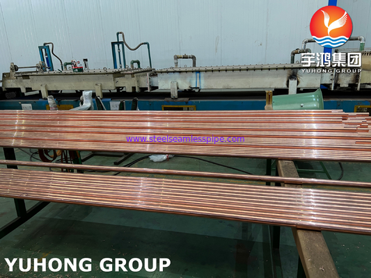ASTM B111 UNS C12200 / CW024A Tubo de cobre sem costura, tubo de trocador de calor DHP