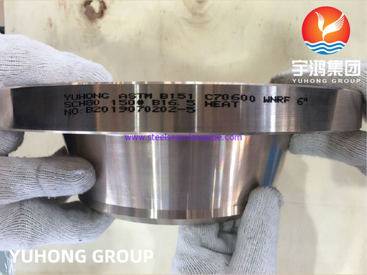 ASTM B151 C70600 2.0872 Cu-Ni liga forjada flange RF B16.5