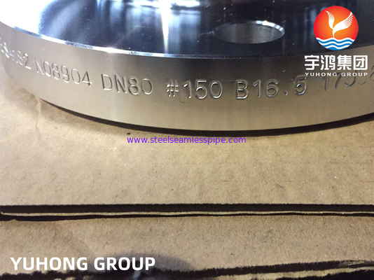 ASME SA182 F904L, UNS N08904 Deslizamento de aço inoxidável nas flanges face levantada B16.5