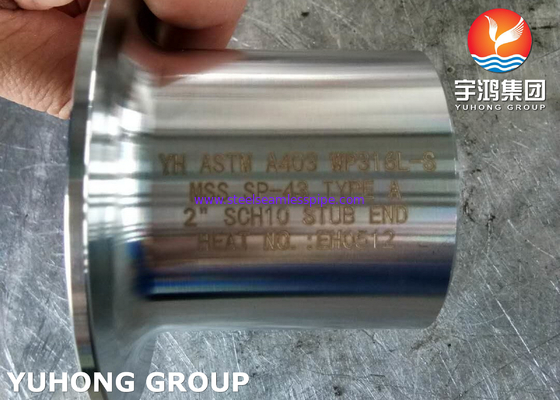 ASTM A403 WP316L-S Stub End DATILOGRAFAM a um petroquímico do gás de óleo de BW o gás natural