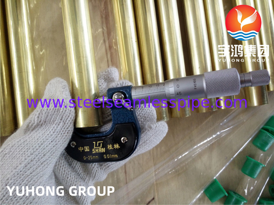 ASTM B111 C44300 Trocador de calor sem costura de latão Admiralty, tubo de condensador
