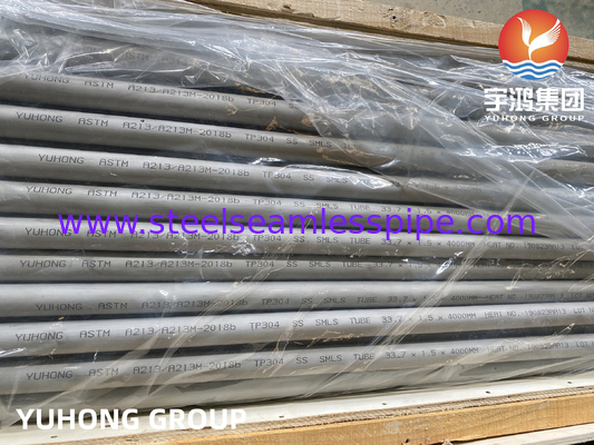 ASTM A213 / ASME SA213 TP304 Tubo de trocador de calor sem costura de aço inoxidável