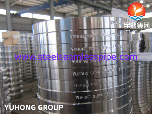 DIN2573, ASTM A182 F316 F316L, Slip em flanges de aço inoxidável forjado, face plana B16.5