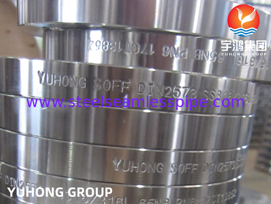 DIN2573, ASTM A182 F316 F316L, Slip em flanges de aço inoxidável forjado, face plana B16.5