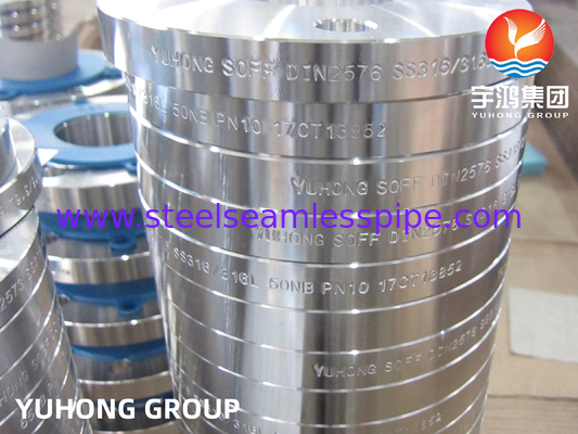 DIN2573, ASTM A182 F316 F316L, Slip em flanges de aço inoxidável forjado, face plana B16.5