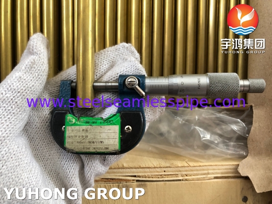 Tubo de latão de liga de cobre ASTM B111 C44300 C68700 C70600 25.4mm*1.245mm*12995mm Radiador de arrefecimento de ar condensador