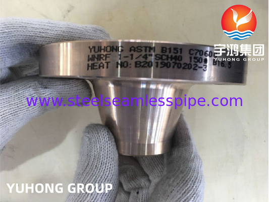 ASTM B151 C70600 1-1/4" SCH40 #150 WN Flangeiras de cobre e níquel ASME B16.5