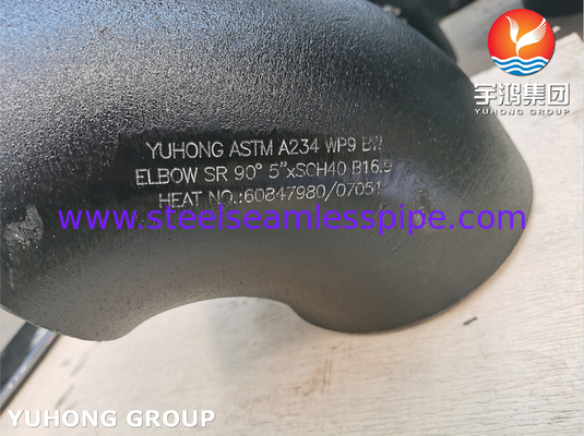 ASTM A234 WP9 CL1 90° ELBOW BW SR 5&quot; SCH40 Acessórios para tubos sem costura