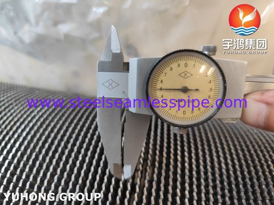 Tubo aletado serrilhado ASME SA312 TP347 HFW para aquecedor a fogo, alta resistência à oxidação em alta temperatura