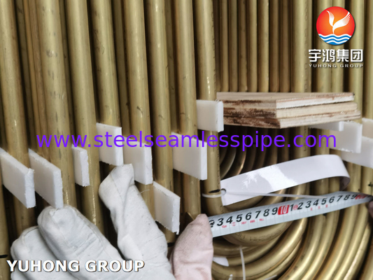 ASTM B111 UNS C68700 Tubo de alumínio de latão Tubo de trocador de calor sem costura U Bend