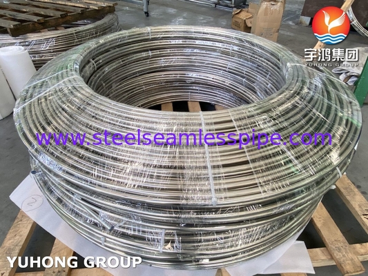ASTM A269 TP316/316L Tubo de bobina de trocador de calor de aço inoxidável Brilhante Recheado