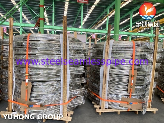 ASTM A269 TP316/316L Tubo de bobina de trocador de calor de aço inoxidável Brilhante Recheado