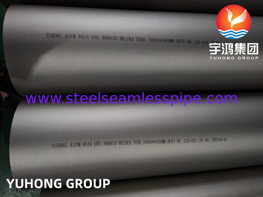ASME SB514 Incoloy 800H Tubos de solda de ligas de níquel-ferro-cromo de aço para serviço corrosivo geral