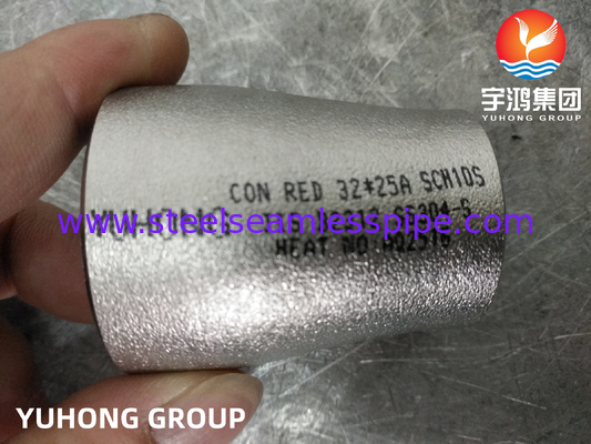 JIS B2312 SS304 Redutor de soldadura sem costura de traseira ECC Redutor Acessórios de aço inoxidável