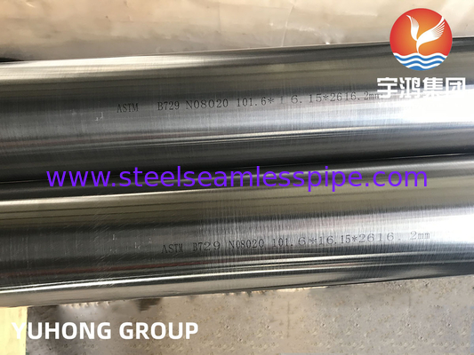 ASTM B729 n.o 8020 Tubo sem costura de liga 20