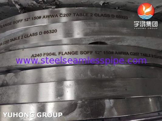 ASTM A240 F904L 1.4539 AWWA C207 SOFF Flange para sistema de tubulação