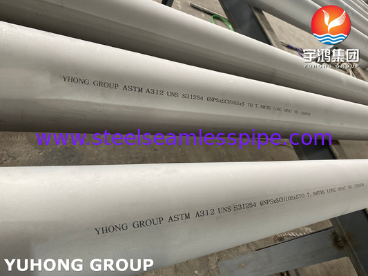 ASTM A312 UNS S31254 254SMO /1.4547 Tubo sem costura de aço inoxidável austenítico de alta mo