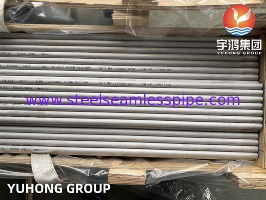 ASME SA789 S32205 19.05x2.11x6100MM Tubos duplexes de aço sem costura, trocador de calor, arrefecedor de ar, condensador, evaporador