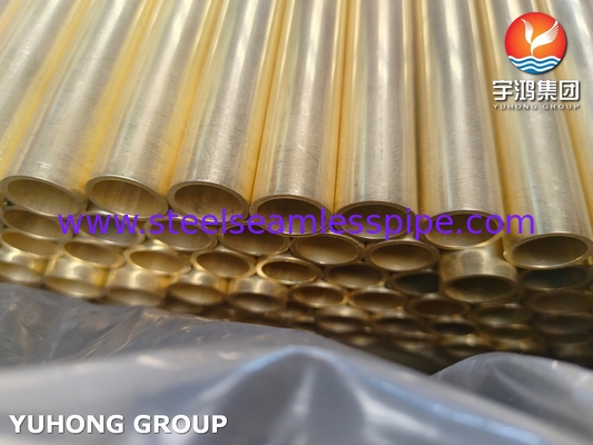 Tubo condensador de calor sem costura de liga de cobre Astm B111 C44300 O61 CuZn28Sn1