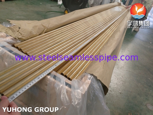 Tubo condensador de calor sem costura de liga de cobre Astm B111 C44300 O61 CuZn28Sn1