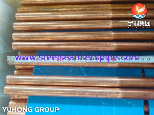 ASTM B111 C12200 Tubos de barbatana baixa de liga de cobre para a indústria do petróleo e do gás