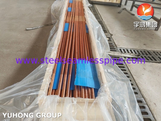 ASTM B111 C12200 Tubos de barbatana baixa de liga de cobre para a indústria do petróleo e do gás