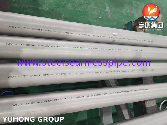 ASTM A312 TP304H Tubo sem costura de aço inoxidável de alta resistência