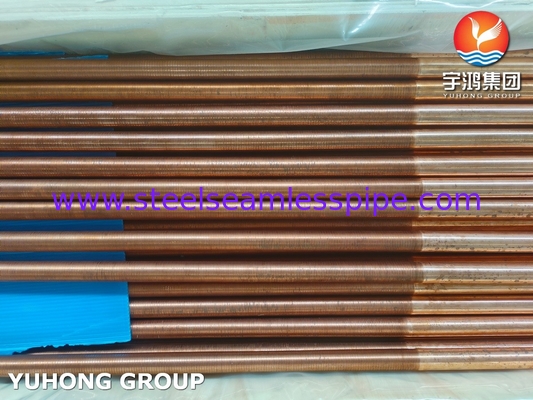 ASTM B111 UNS C12200 Tubo de cobre sem costura, trocador de calor, tubo de barbatana baixa