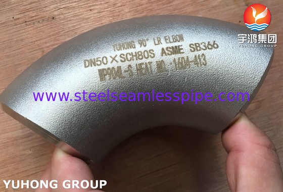 ASME SB366 WP904L-S Ferramentas de aço inoxidável 90° LR Cotovelo BW ASME B16.9