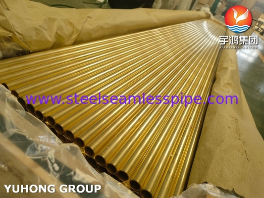 ASTM B111 C44300 O61 Tubo de latão Admiralty Tubo de trocador de calor de cobre sem costura