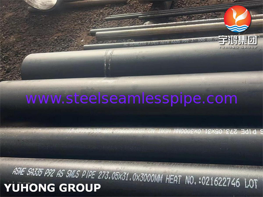 ASTM A335 / ASME SA335 P92 Tubo sem costura de aço ligado Tubo de caldeira de alta pressão