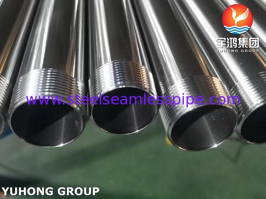 Tubo sanitário ASTM A270 TP304 Tubo sem costura de aço inoxidável com extremo de fio NPT