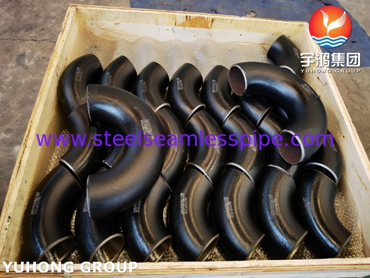 ASTM A234 WP22 CL1 / CL3 Liga de aço acoplado Buttweld 180° Cotovelo pintado de preto