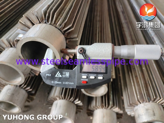 ASTM A106 A333 A179 A210, P5 P11 P22 P9, Tubos de barbatanas longitudinais