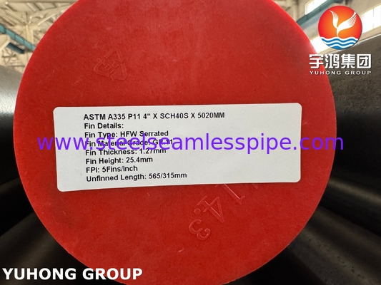 ASTM A335 P11 Tubo de barbatanas espirais de soldagem de alta frequência Tubo de barbatanas serrilhadas