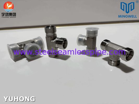 Adaptador de aço inoxidável Tees NPT G PT SS316L Formação hidráulica