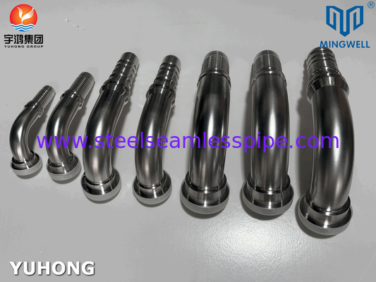 Instalação de mangueira de aço inoxidável de 90° SAE Flange SS316L para aplicação de ligação de tubos de mangueira
