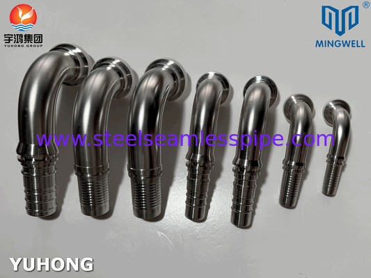 Instalação de mangueira de aço inoxidável de 90° SAE Flange SS316L para aplicação de ligação de tubos de mangueira