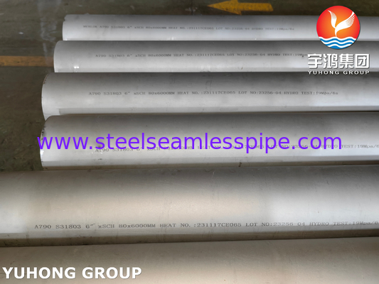 ASTM A790 UNS S31803 Tubo de aço duplex sem costura, em conserva, aquecido