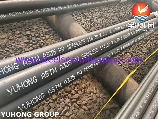 ASTM A335 / ASME SA335 P9 Tubo sem costura de aço ligado com pintura preta