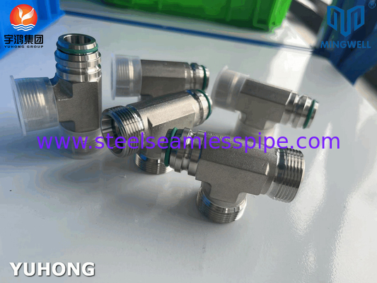 Adaptador de aço inoxidável Tees NPT G PT SS316L Formação hidráulica