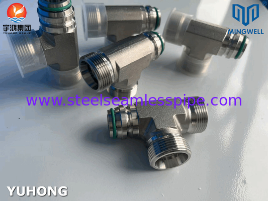 Adaptador de aço inoxidável Tees NPT G PT SS316L Formação hidráulica