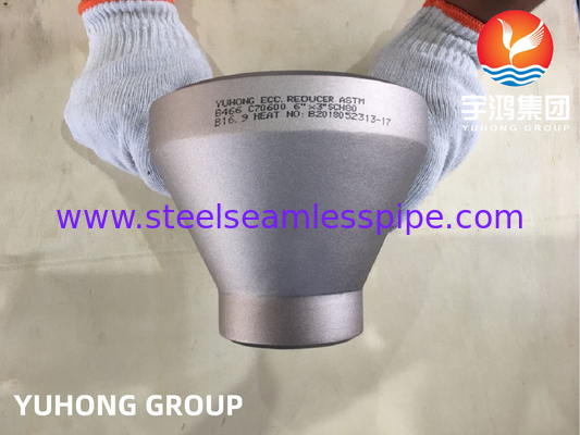 ASTM B466 C70600 Liga de cobre ajustável Redutor excêntrico B16.9 Para sistema de arrefecimento